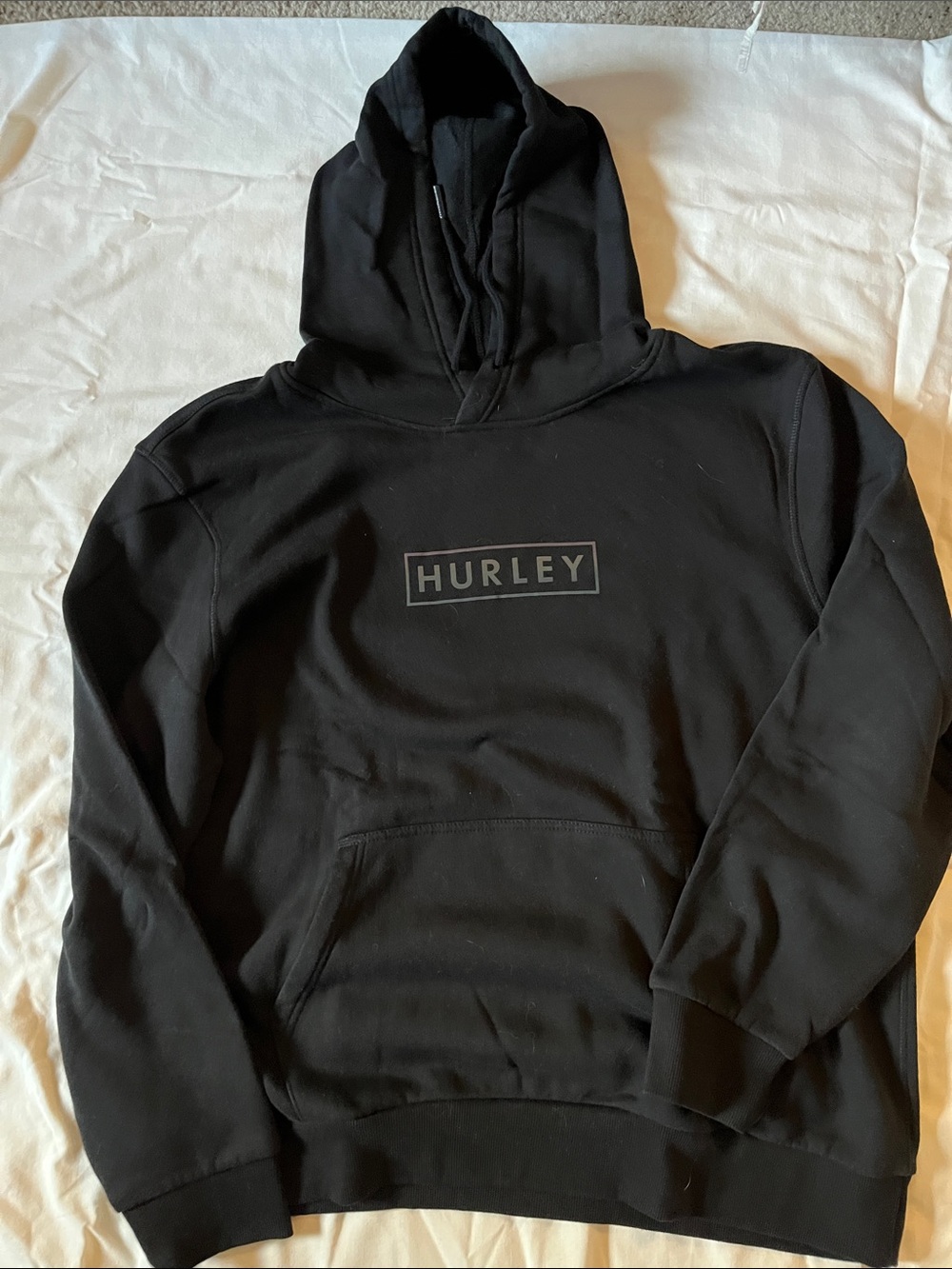 Hurley Black Pullover Hoodie with Subtle Logo